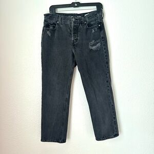 Old Navy Jeans Women’s 6 Black Relaxed Fit High Rise Slouchy Straight Jeans